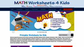 What Mathworksheets4kids.com website looked like in 2021 (3 years ago)