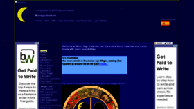 What Moonsigncalendar.net website looked like in 2021 (2 years ago)