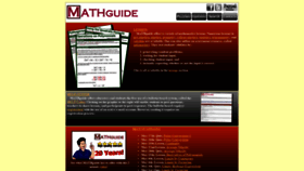 What Mathguide.com website looked like in 2021 (2 years ago)