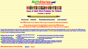 What Mathstories.com website looked like in 2021 (2 years ago)