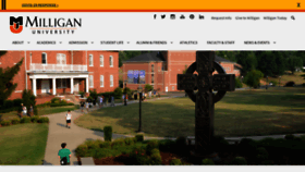 What Milligan.edu website looked like in 2021 (2 years ago)