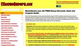 What Mousesavers.com website looked like in 2021 (2 years ago)