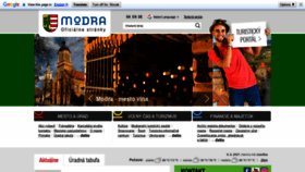 What Modra.sk website looked like in 2021 (2 years ago)