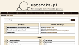 What Matemaks.pl website looked like in 2021 (2 years ago)