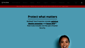 What Mcafee.com website looked like in 2021 (2 years ago)