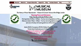What Musicalmuseum.co.uk website looked like in 2021 (2 years ago)