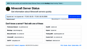 What Mcsrvstat.us website looked like in 2021 (3 years ago)