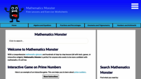 What Mathematics-monster.com website looked like in 2021 (2 years ago)