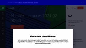 What Manulife.com website looked like in 2021 (2 years ago)