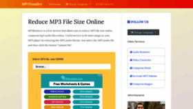 What Mp3smaller.com website looked like in 2021 (2 years ago)