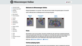 What Minesweeper.online website looked like in 2021 (2 years ago)