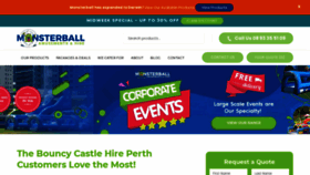 What Monsterball.com.au website looked like in 2021 (2 years ago)