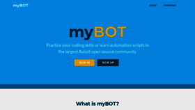 What Mybot.run website looked like in 2021 (2 years ago)