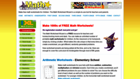 What Mathworksheetwizard.com website looked like in 2022 (2 years ago)
