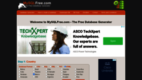 What Mysqlfree.com website looked like in 2022 (2 years ago)