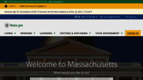 What Mass.gov website looked like in 2022 (2 years ago)