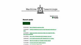 What Machinelearnings.co website looked like in 2022 (2 years ago)