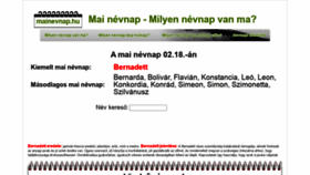 What Mainevnap.hu website looked like in 2022 (2 years ago)