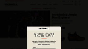 What Merrell.com website looked like in 2022 (2 years ago)