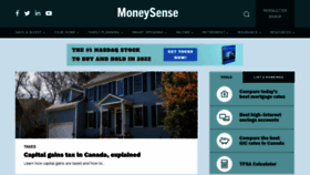 What Moneysense.ca website looked like in 2022 (2 years ago)