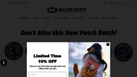 What Malibushirts.com website looked like in 2022 (2 years ago)