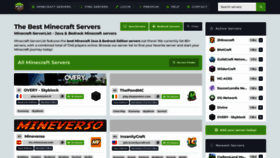 What Minecraft-serverlist.com website looked like in 2022 (2 years ago)