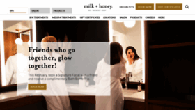 What Milkandhoneyspa.com website looked like in 2022 (2 years ago)