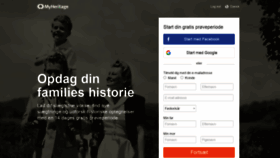 What Myheritage.dk website looked like in 2022 (2 years ago)