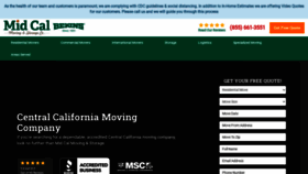 What Midcalmoving.com website looked like in 2022 (2 years ago)