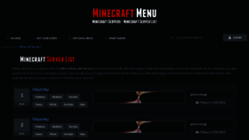 What Minecraft.menu website looked like in 2022 (1 year ago)