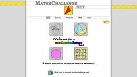 What Mathschallenge.net website looked like in 2022 (1 year ago)