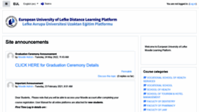 What Moodle.eul.edu.tr website looked like in 2022 (1 year ago)