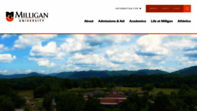 What Milligan.edu website looked like in 2022 (1 year ago)