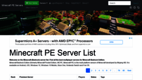 What Minecraftpocket-servers.com website looked like in 2022 (1 year ago)
