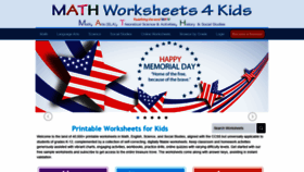 What Mathworksheets4kids.com website looked like in 2022 (1 year ago)