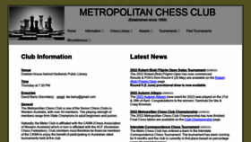 What Metrochessclub.org.au website looked like in 2022 (1 year ago)