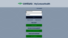 What Mycenturahealth.org website looked like in 2022 (1 year ago)