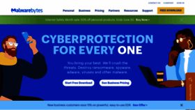 What Malwarebytes.com website looked like in 2022 (1 year ago)