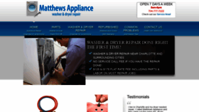 What Matthewsappliance.com website looked like in 2022 (1 year ago)