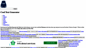 What Megacooltext.com website looked like in 2022 (1 year ago)