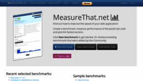 What Measurethat.net website looked like in 2022 (1 year ago)