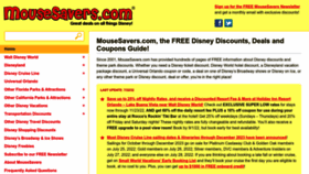 What Mousesavers.com website looked like in 2022 (1 year ago)
