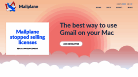 What Mailplaneapp.com website looked like in 2022 (1 year ago)