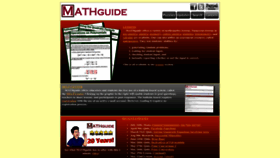What Mathguide.com website looked like in 2022 (1 year ago)
