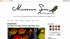 What Monsoonspice.com website looked like in 2022 (1 year ago)