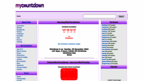 What Mycountdown.org website looked like in 2022 (1 year ago)