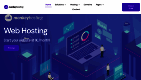 What Monkeyhosting.net website looked like in 2022 (1 year ago)