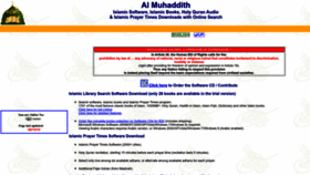 What Muhaddith.org website looked like in 2022 (1 year ago)