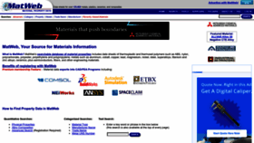 What Matweb.com website looked like in 2022 (1 year ago)