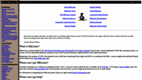What Mklinux.org website looked like in 2022 (1 year ago)